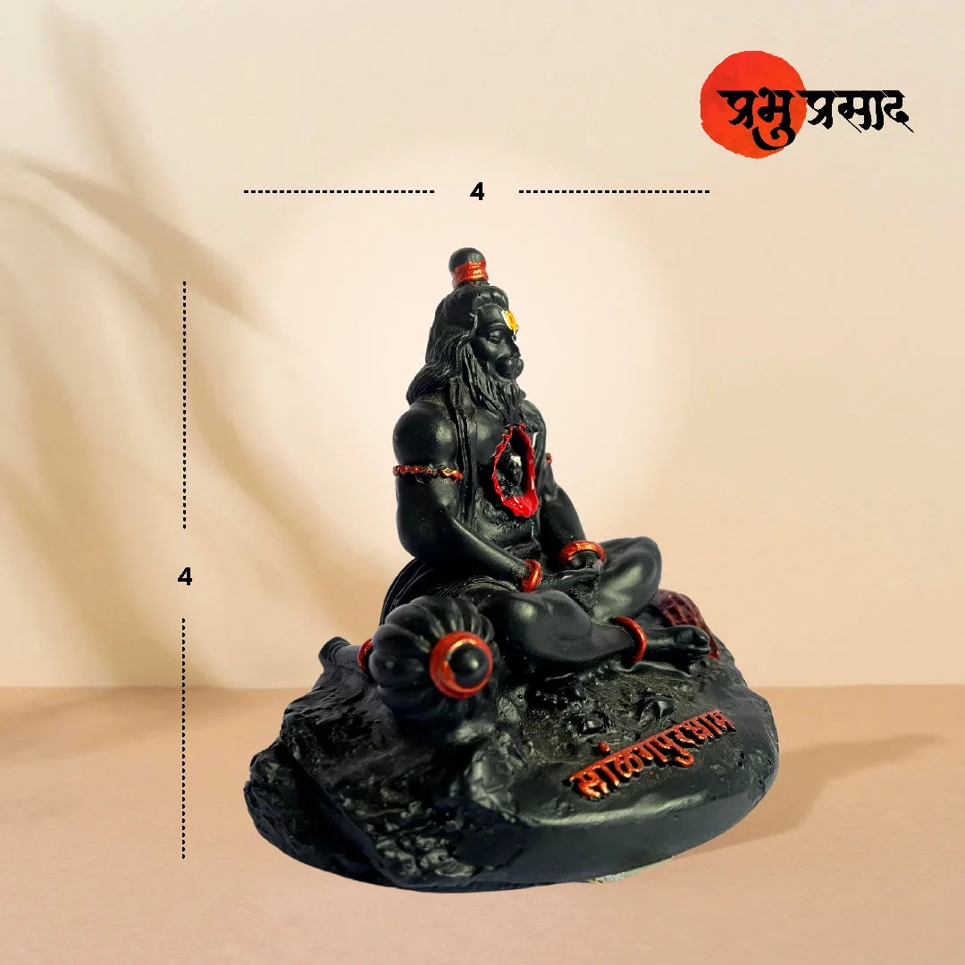 Yogi Hanuman Idol – Premium Resin Murti (Orange / Black)