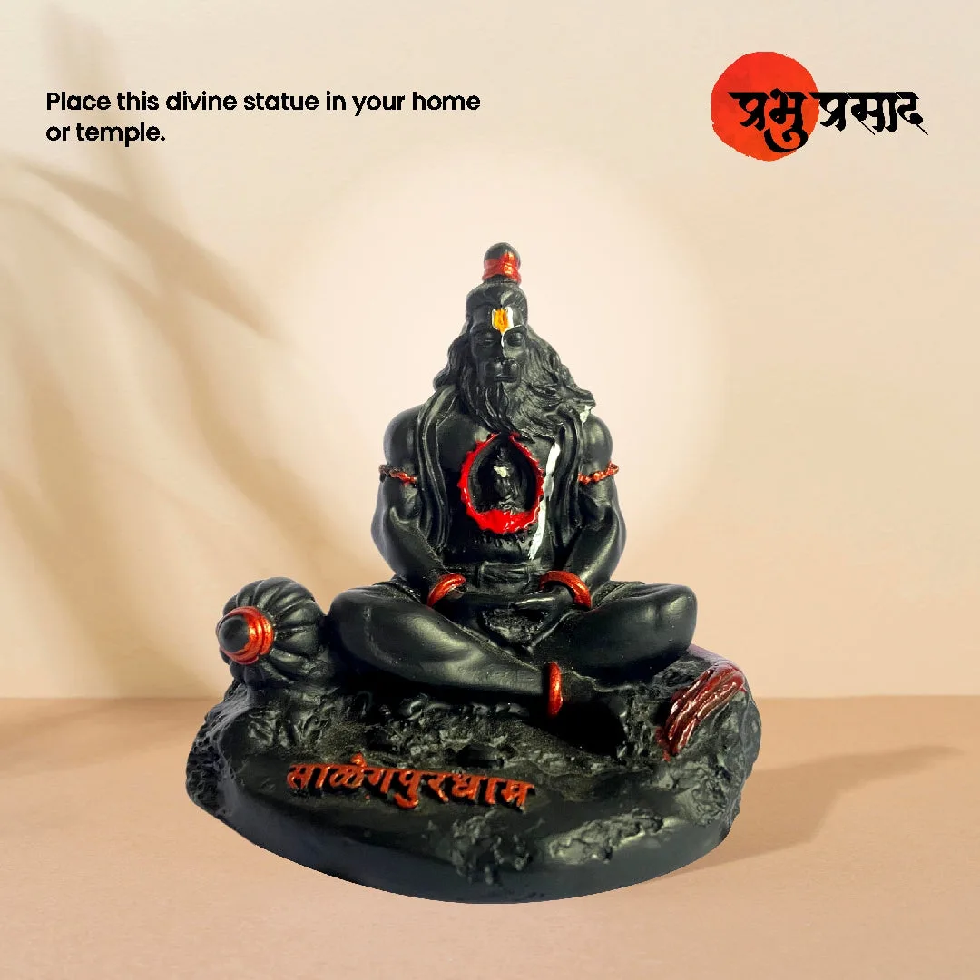 Yogi Hanuman Idol – Premium Resin Murti (Orange / Black)