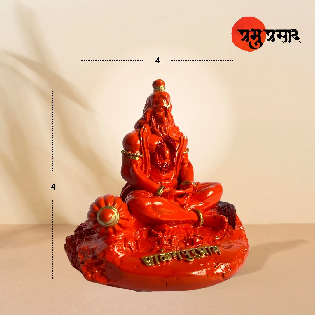 Yogi Hanuman Idol – Premium Resin Murti (Orange / Black)