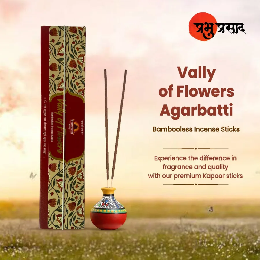 Valley of Flowers Kapoor Agarbatti – Pure & Chemical-Free Incense Sticks